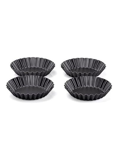 اشتري Set Of 4 Mini Tart Molds 11 Cm Black في مصر