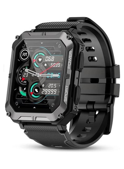 اشتري Smart watch for men with Bluetooth Calling and Fitness Tracker Waterproof Black في الامارات
