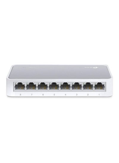 Buy 8 Port 10/100Mbps Fast Ethernet Switch | Desktop Ethernet Splitter | Ethernet Network Hub | Plug and Play | Fanless Quiet | Desktop Design | Green Technology | Unmanaged (TL-SF1008D) White in Egypt