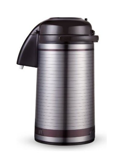 Buy Airpot Flask, 3L, Double Wall Vacuum Insulation| RF10501 | Asbestos-Free Glass Inner | 360 Rotating Base; Splash-Proof Nozzle | Portable And Leak-Resistant | Keep Drinks Hot Or Cold for Hours Dark Brown/Silver 3.0Liters in UAE