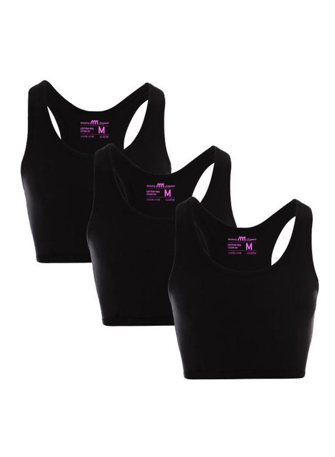 Mesery Bundle Of Three Full Coverage Non-wired Cross Back Sportive Bra @  Best Price Online