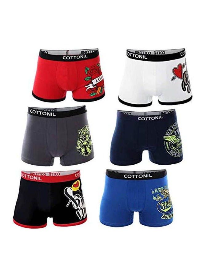 COTTONIL Set Of Six Boxers Printed Multicolour price in Egypt
