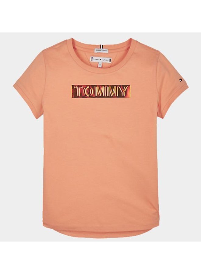 Orange tommy hilfiger outlet t shirt