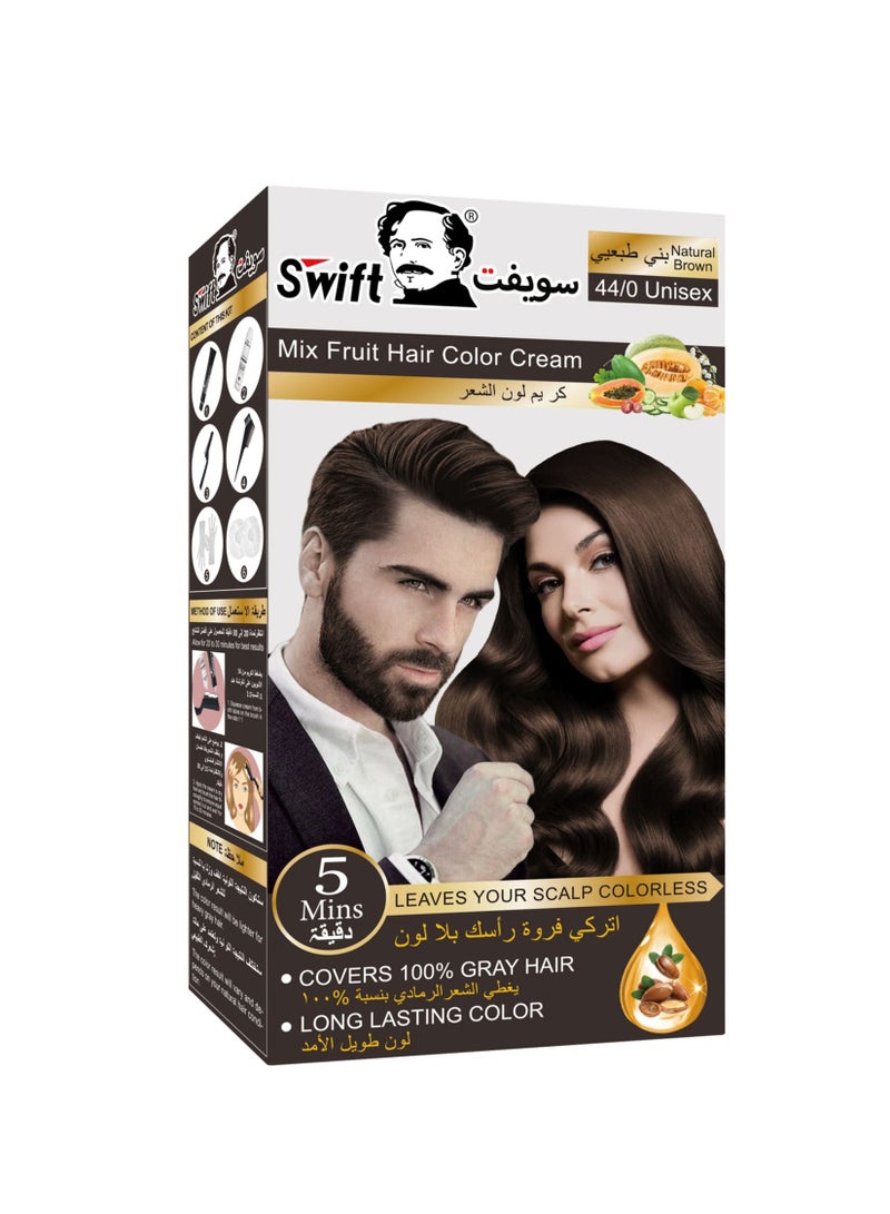 Shop Swift Permanent Ammonia free Hair Color Mix Fruit Natural Brown  100mlx2 online in Dubai, Abu Dhabi and all UAE