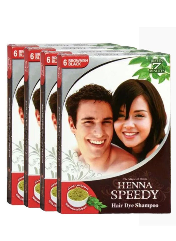 Shop Henna Speedy Pack Of 4 Hair Dye Shampoo Brownish Black 4 X 30ml online in Dubai, Abu Dhabi and all UAE Shop Henna Speedy Pack Of 4 Hair Dye Shampoo Brownish Black 4 X 30ml online in Dubai, Abu Dhabi and all UAE