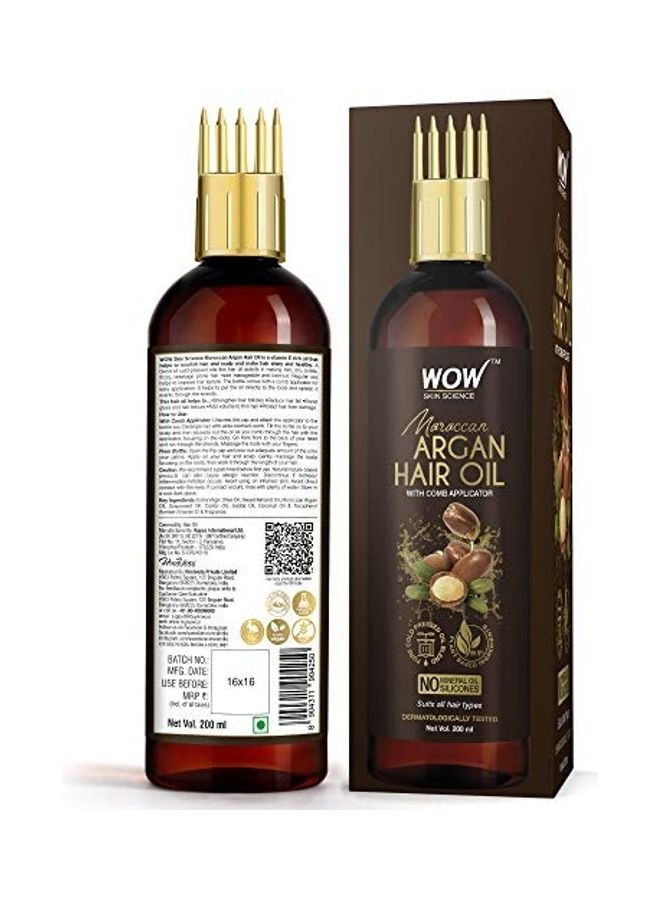 Shop WOW Moroccan Argan Hair Oil With Comb Applicator Brown 200ml online in  Dubai, Abu Dhabi and all UAE