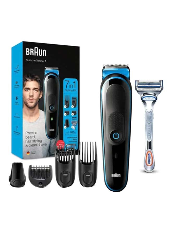 Shop BRAUN All In One Hair Trimmer Personal Care MGK3242 Black/Blue online  in Dubai, Abu Dhabi and all UAE