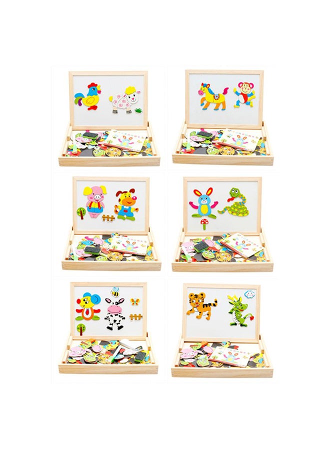 2IN1 Magnetic Puzzle Drawing Board Educational Toys Wooden Puzzles For Kids 